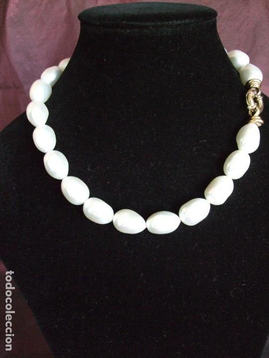 Joyeria: COLLAR DE PERLAS CURIOSA FORMA OVALADA . CIERRE MOSQUETON - Foto 5