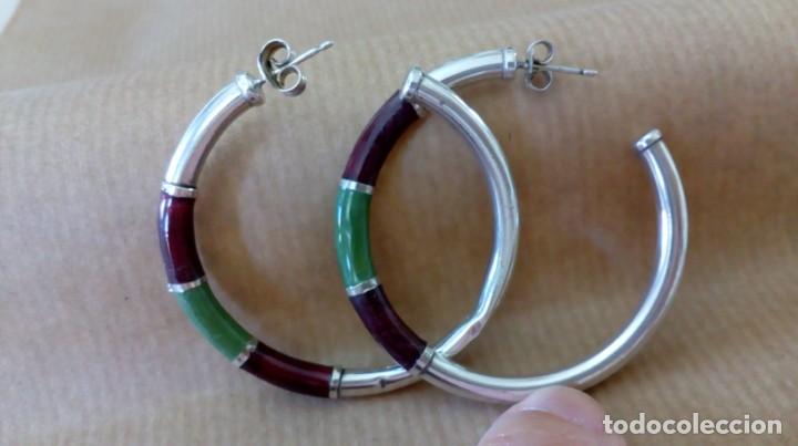 Joyeria: Preciosos pendientes de plata y esmalte - Foto 7