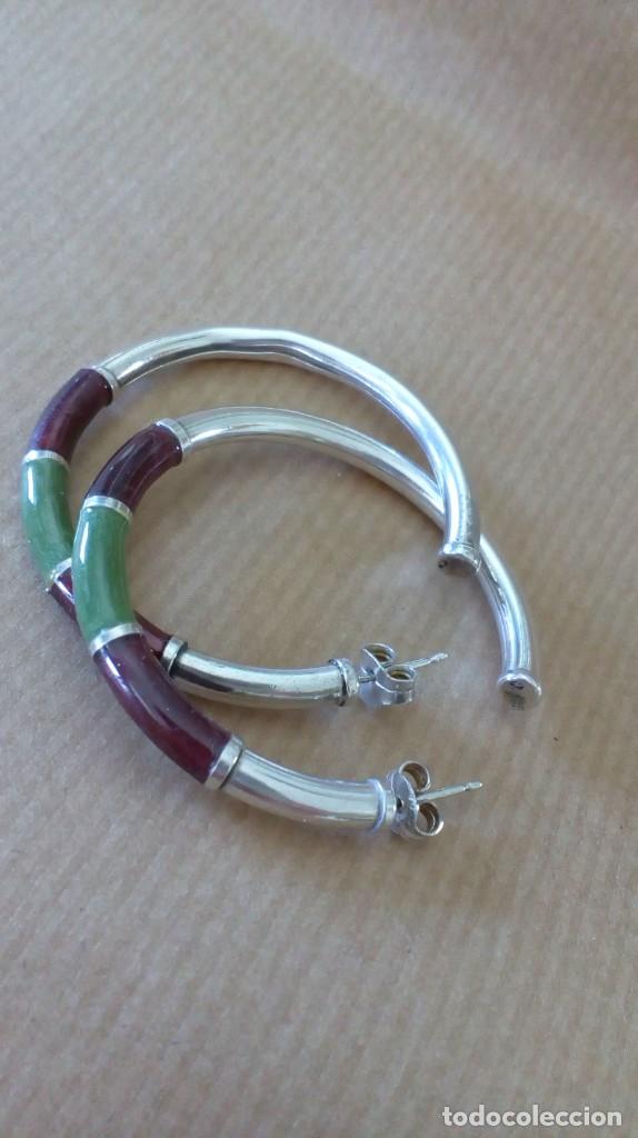 Joyeria: Preciosos pendientes de plata y esmalte - Foto 8