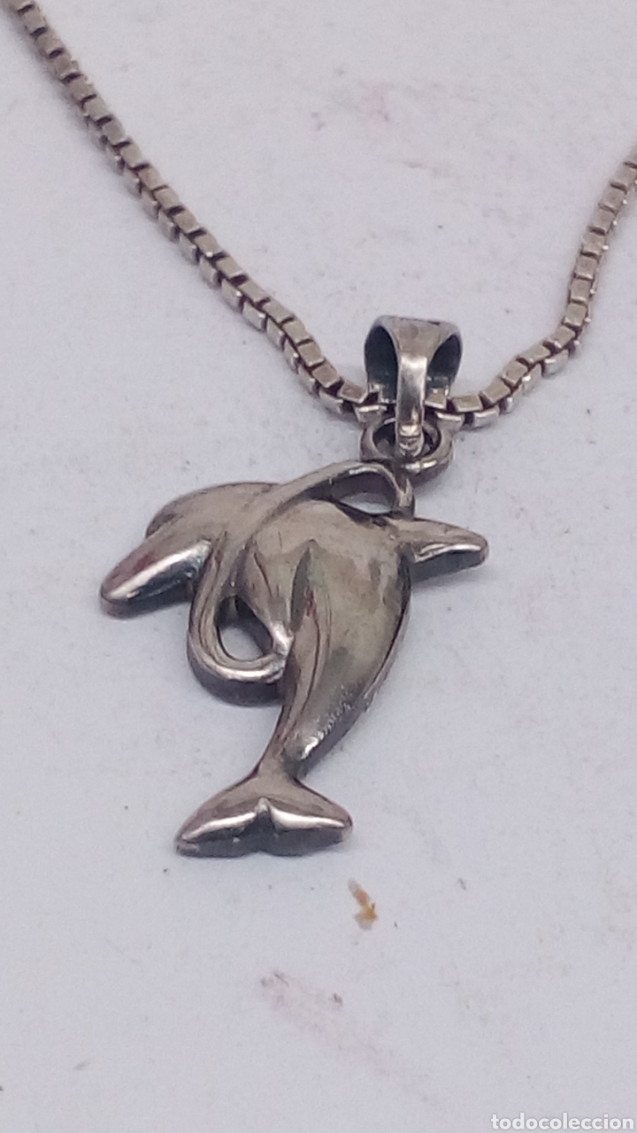 Joyeria: Collar y colgante de plata delfin - Foto 1