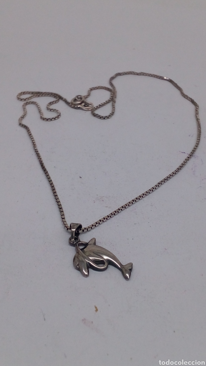 Joyeria: Collar y colgante de plata delfin - Foto 2