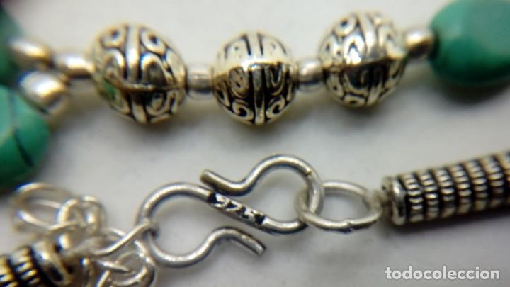 Joyeria: GARGANTILLA DE PLATA CON TURQUESAS - Foto 4