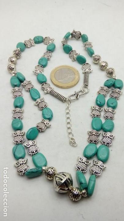 Joyeria: GARGANTILLA DE PLATA CON TURQUESAS - Foto 2