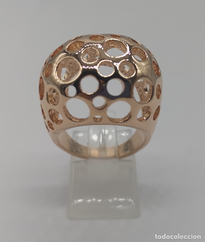 Joyeria: Espectacular anillo de dise&ntilde;o sofisticado de lujo con acabado en oro de 18k rosa . - Foto 2