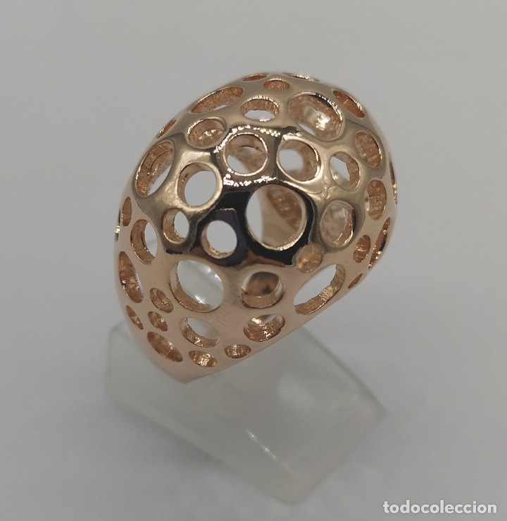Joyeria: Espectacular anillo de dise&ntilde;o sofisticado de lujo con acabado en oro de 18k rosa . - Foto 3