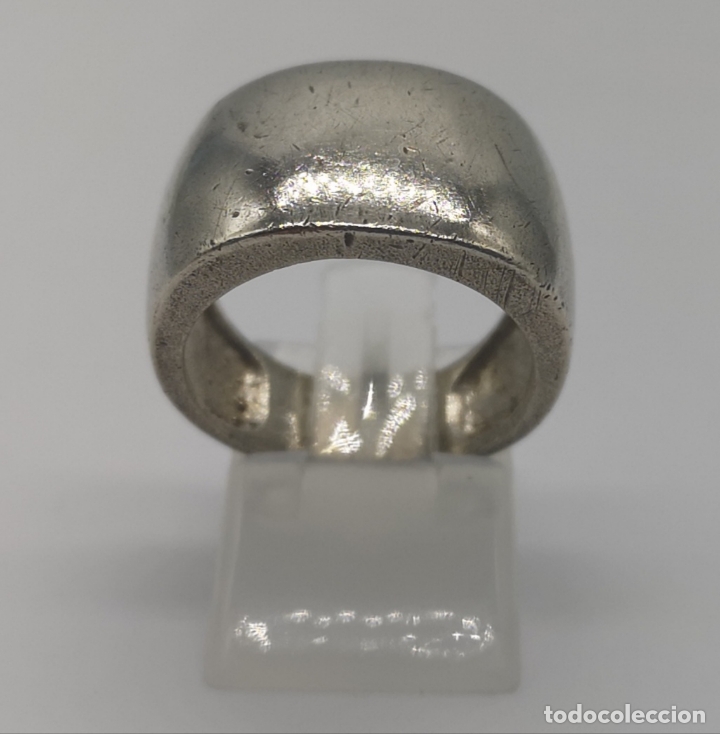 Joyeria: Anillo antiguo en plata de ley maciza contrastada . - Foto 2