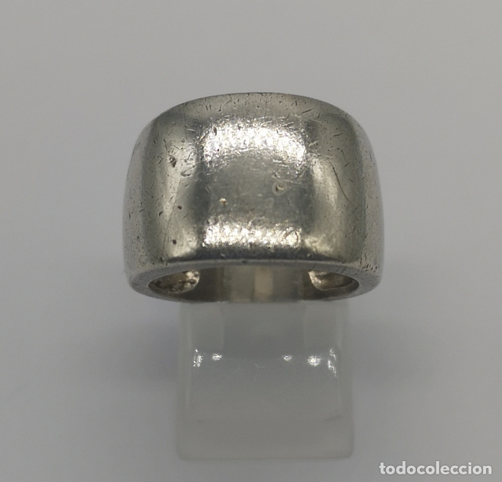 Joyeria: Anillo antiguo en plata de ley maciza contrastada . - Foto 4
