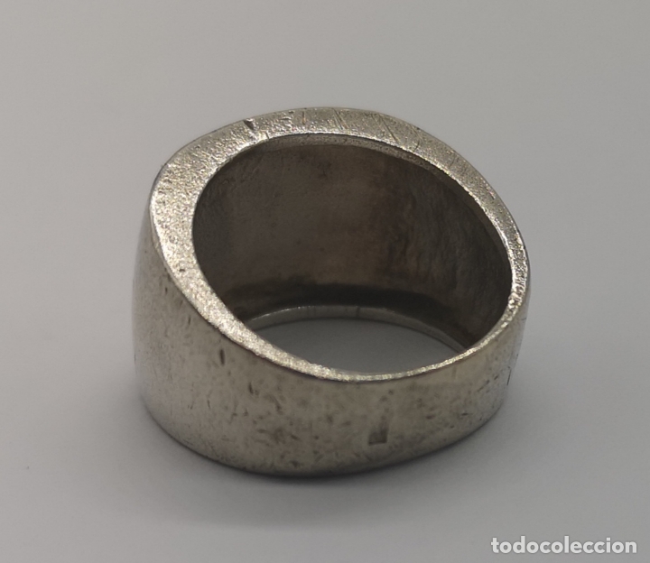 Joyeria: Anillo antiguo en plata de ley maciza contrastada . - Foto 5