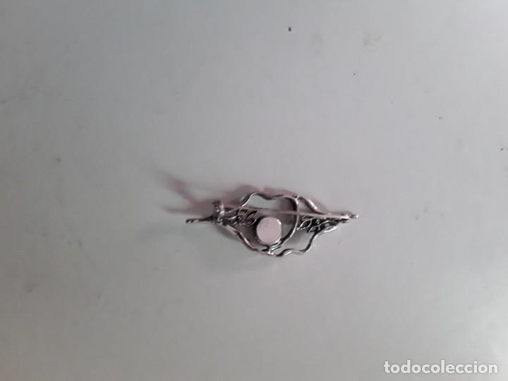 Joyeria: Broche de plata con contraste 925 y cabuj&oacute;n anaranjado - Foto 3