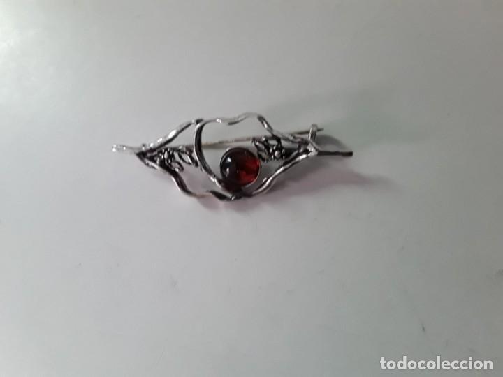 Joyeria: Broche de plata con contraste 925 y cabuj&oacute;n anaranjado - Foto 4