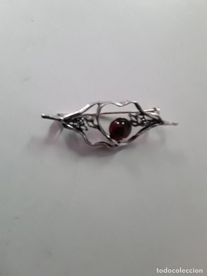 Joyeria: Broche de plata con contraste 925 y cabuj&oacute;n anaranjado - Foto 5