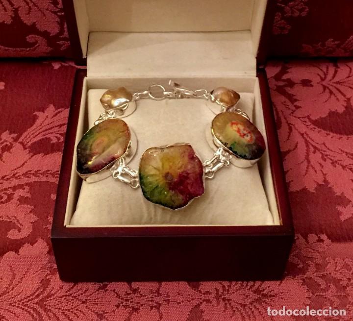 Joyeria: PULSERA CON CUARZOS SOLARES Y PERLAS BARROCAS - 46 GRAMOS. - Foto 1
