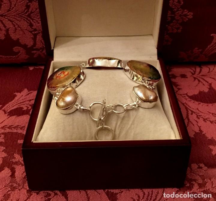 Joyeria: PULSERA CON CUARZOS SOLARES Y PERLAS BARROCAS - 46 GRAMOS. - Foto 3