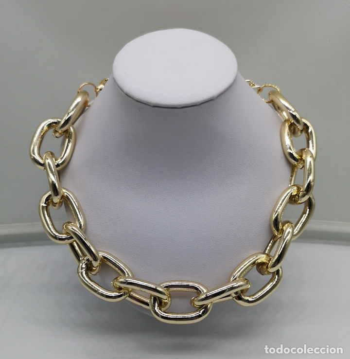 Joyeria: Moderna y sofisticada gargantilla de grandes argollas con ba&ntilde;o de oro . - Foto 5
