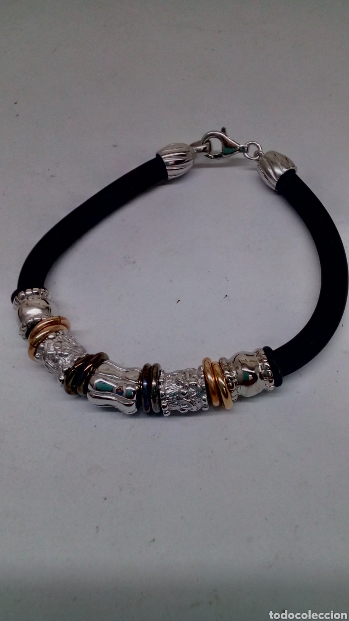 Joyeria: Pulsera de plata y cuero - Foto 1