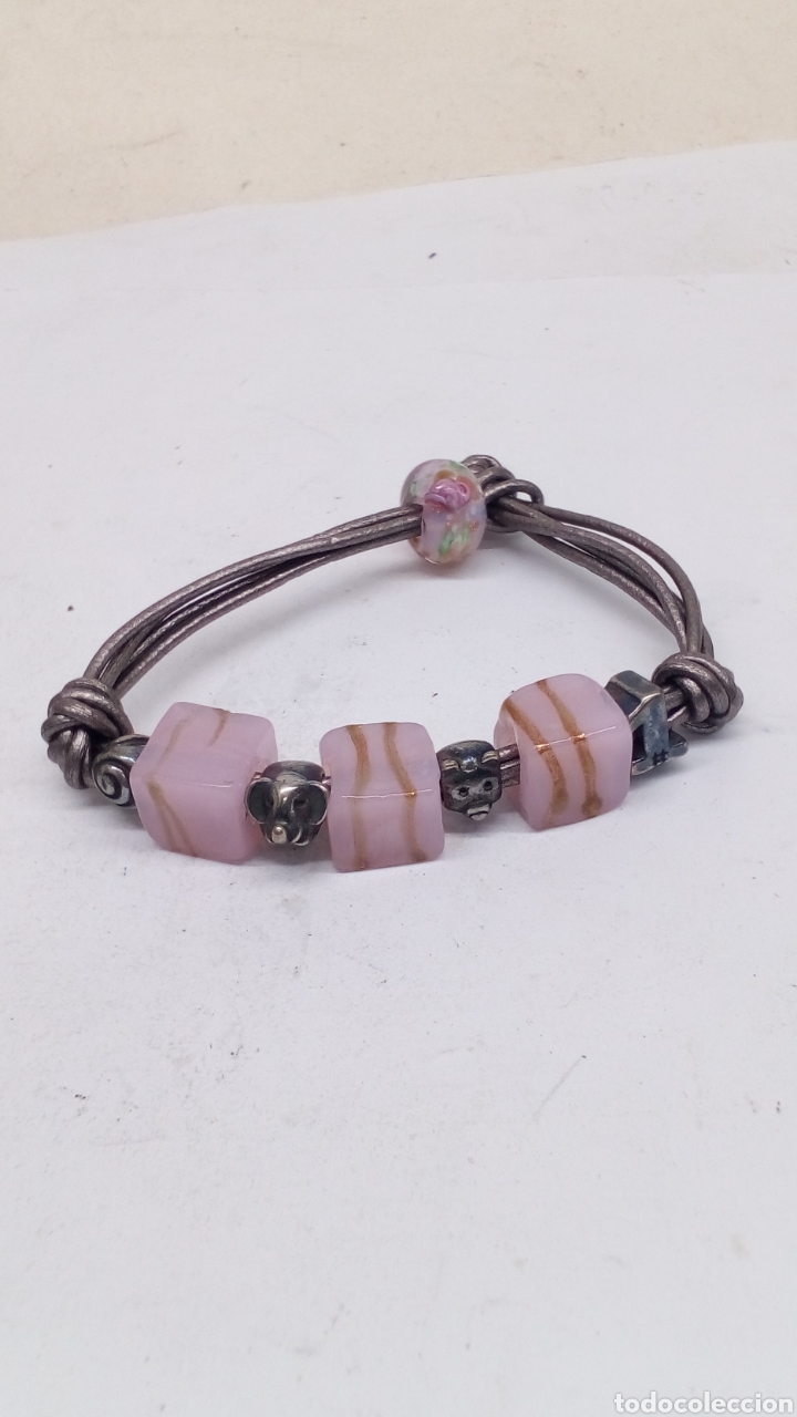 Joyeria: Pulsera de cuero plata cristal - Foto 2