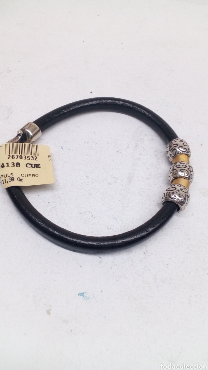 Joyeria: Pulsera de plata y cuero - Foto 1