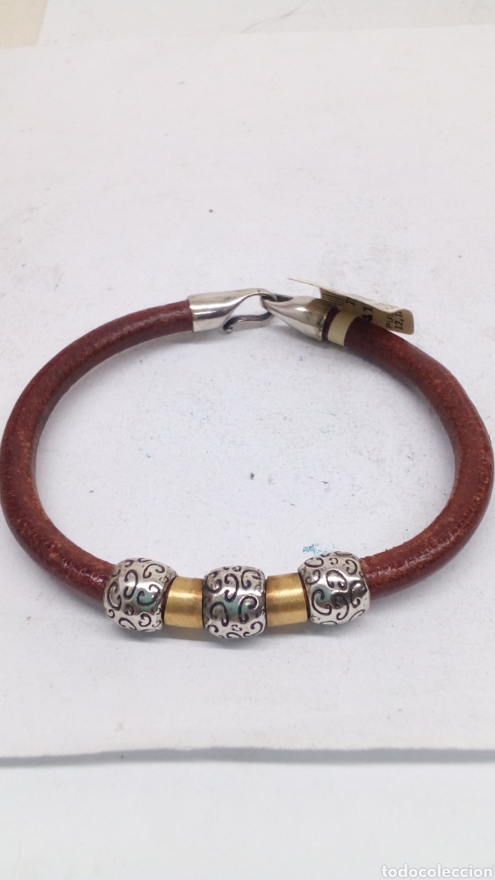 Joyeria: Pulseras de plata y cuero marron - Foto 2