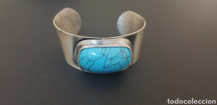 Joyeria: #462 BRAZALETE CON PIEDRA CENTRAL AZUL AJUSTABLE - Foto 1