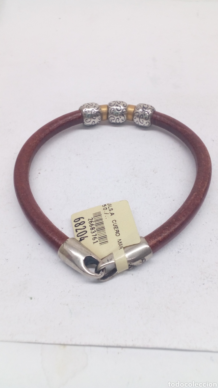 Joyeria: Pulsera de plata y cuero marron - Foto 1