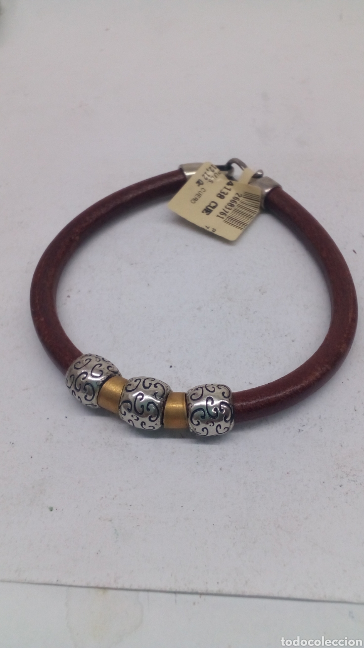 Joyeria: Pulsera de plata y cuero marron - Foto 2