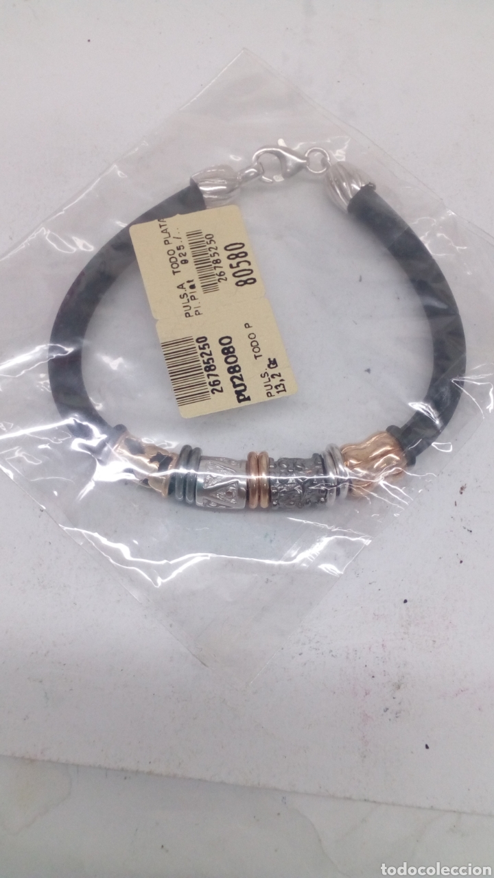 Joyeria: Pulsera de plata caucho - Foto 1