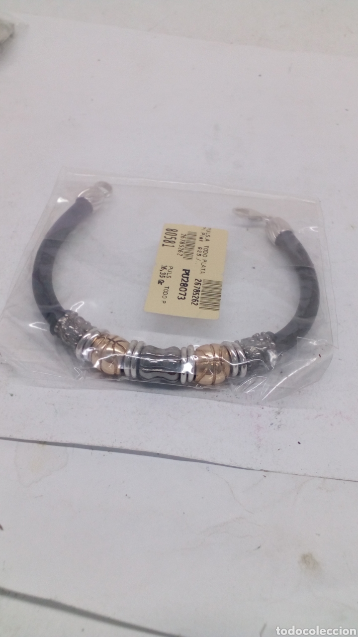 Joyeria: Pulsera de plata y caucho - Foto 3