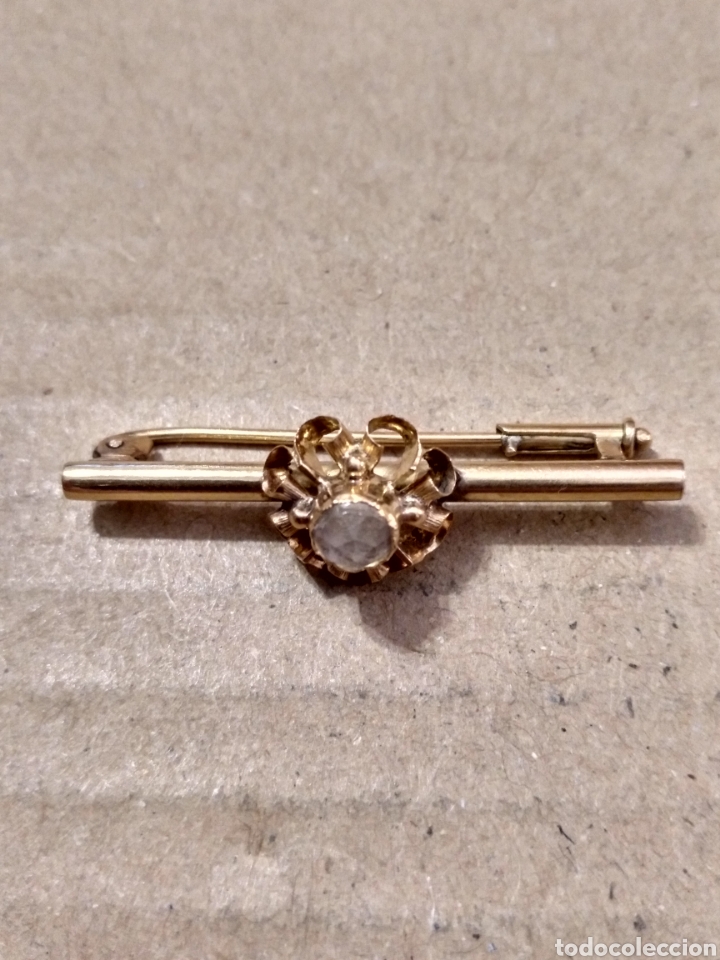 Broche Ancienne En Métal Doré Fin XIXe Siècle - Bijou Vintage, Occasion