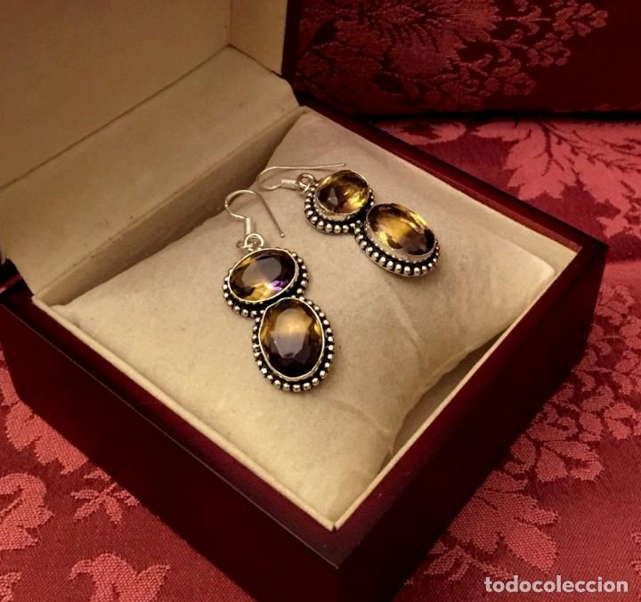 Joyeria: PENDIENTES CON AMETRINAS TALLADAS - 17 GRAMOS. - Foto 1