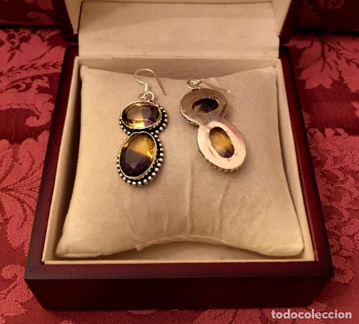 Joyeria: PENDIENTES CON AMETRINAS TALLADAS - 17 GRAMOS. - Foto 3