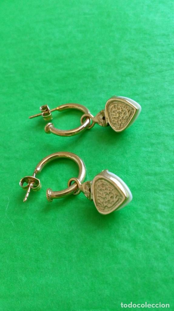Joyeria: Pendientes dorados y s&iacute;mil perla en forma de coraz&oacute;n - Foto 2