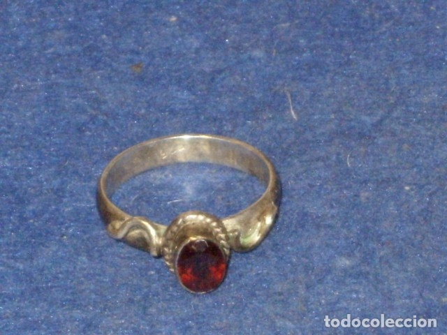 Joyeria: ANILLO DE PLATA CON PIEDRA GRANATE. - Foto 5