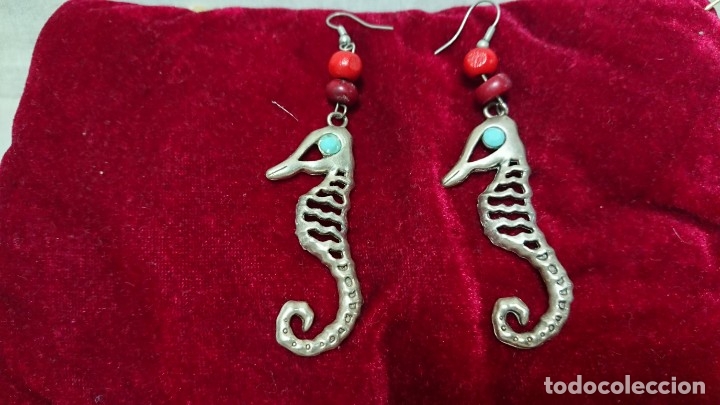 Joalharia: PENDIENTES DE BISUTERIA VINTAGE CON FORMA DE CABALLITO DE MAR