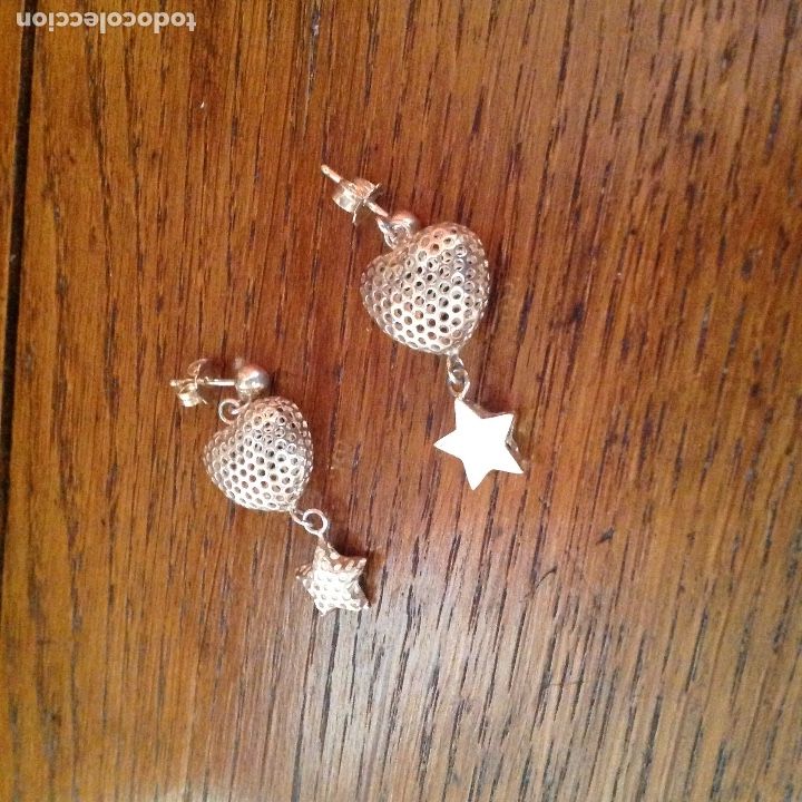 Joyeria: Pendientes de plata. Coraz&oacute;n y estrella. Vintage - Foto 3
