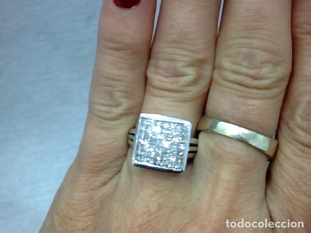 Joyeria: ANILLO ORO BLANCO 18 KL Y DIAMANTES princesa - Foto 3