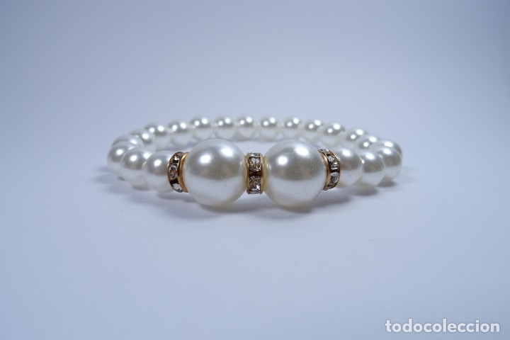 Joyeria: Pulsera el&aacute;stica de perlas tipo Mallorca en cuentas de 7 mm - Foto 4