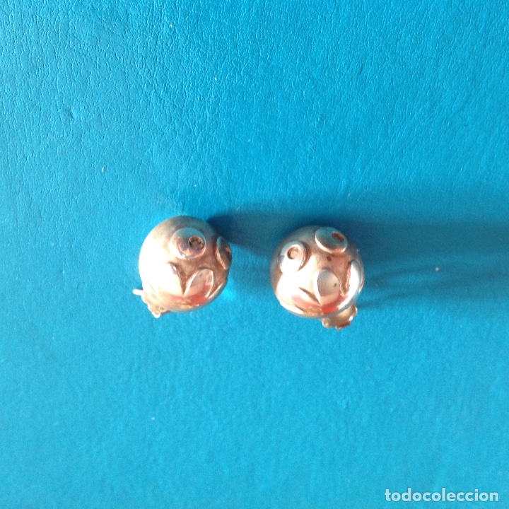 Joyeria: Pendientes de plata de ley. Vintage.A&ntilde;os 60.Boton de presi&oacute;n. Complementos de moda. - Foto 2