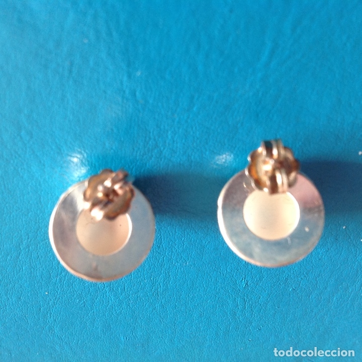 Joyeria: Pendientes de plata de ley. Vintage.A&ntilde;os 60.Boton de presi&oacute;n. Complementos de moda. - Foto 3