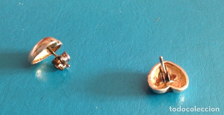 Joyeria: Pendientes de plata de ley. Coraz&oacute;n con esmalte.Vintage.A&ntilde;os 60. Complementos de moda - Foto 5