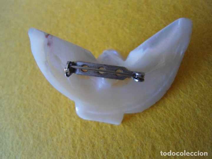 Joyeria: ANTIGUO BROCHE CON PALOMA DE NACAR - Foto 2