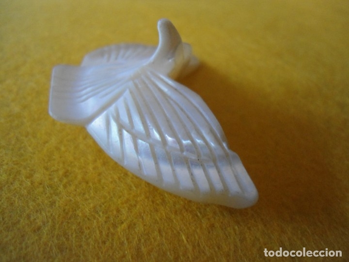 Joyeria: ANTIGUO BROCHE CON PALOMA DE NACAR - Foto 4
