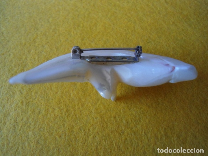 Joyeria: ANTIGUO BROCHE CON PALOMA DE NACAR - Foto 5