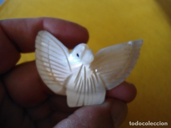 Joyeria: ANTIGUO BROCHE CON PALOMA DE NACAR - Foto 6