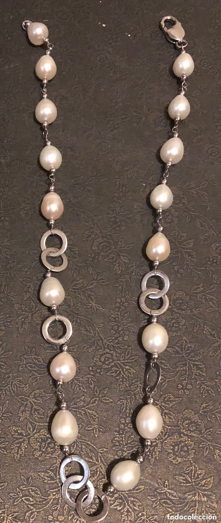 Joyeria: Bonito collar-gargantilla, en plata contrastada, y perlas - Foto 4