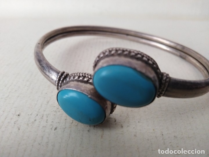 Joyeria: Pulsera de plata 925 y turquesas - Foto 4