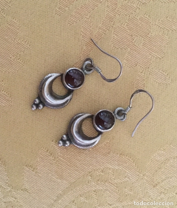 Joyeria: PENDIENTES DE PLATA DE LEY CONTRASTADA Y GRANATE , HECHOS A MANO - Foto 4