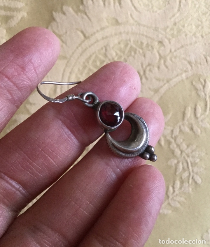 Joyeria: PENDIENTES DE PLATA DE LEY CONTRASTADA Y GRANATE , HECHOS A MANO - Foto 7