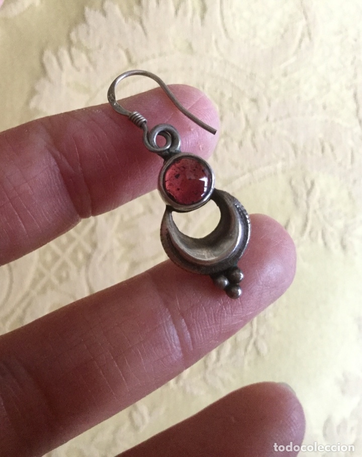 Joyeria: PENDIENTES DE PLATA DE LEY CONTRASTADA Y GRANATE , HECHOS A MANO - Foto 8