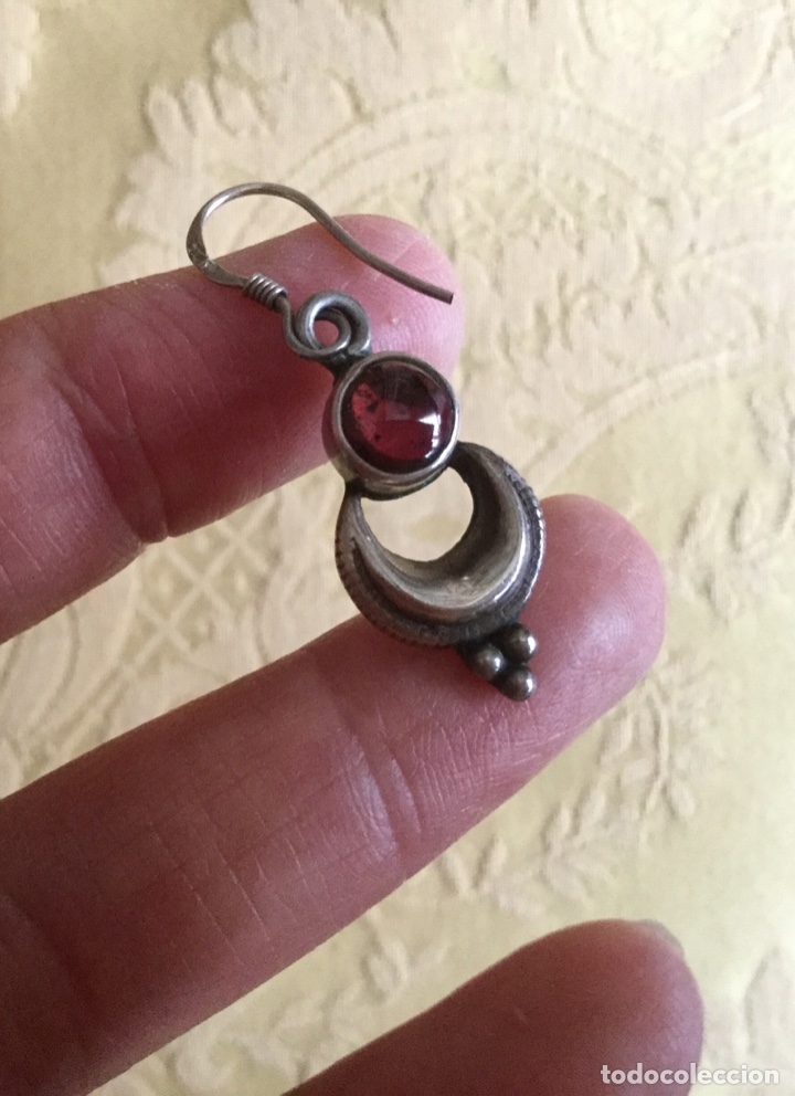 Joyeria: PENDIENTES DE PLATA DE LEY CONTRASTADA Y GRANATE , HECHOS A MANO - Foto 9