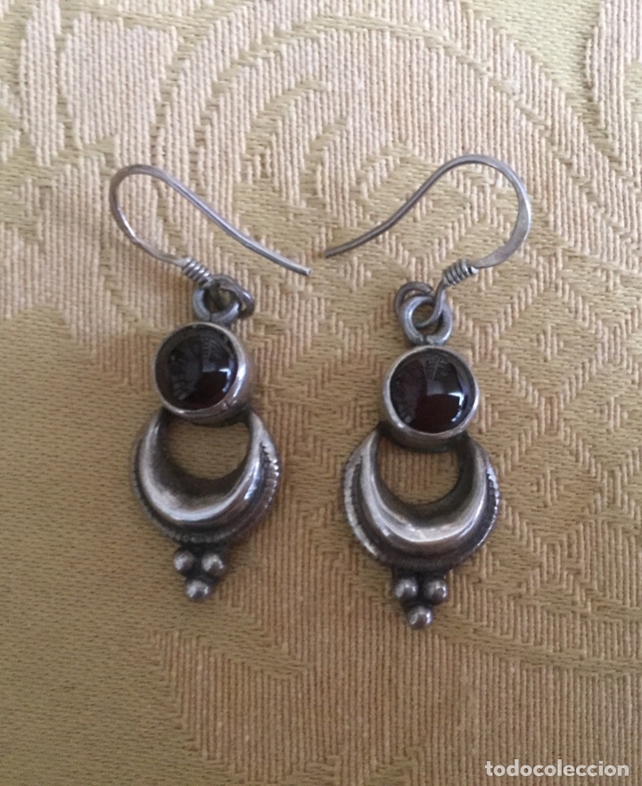 Joyeria: PENDIENTES DE PLATA DE LEY CONTRASTADA Y GRANATE , HECHOS A MANO - Foto 10